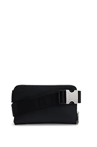 Structured crossbody bag with branded trims