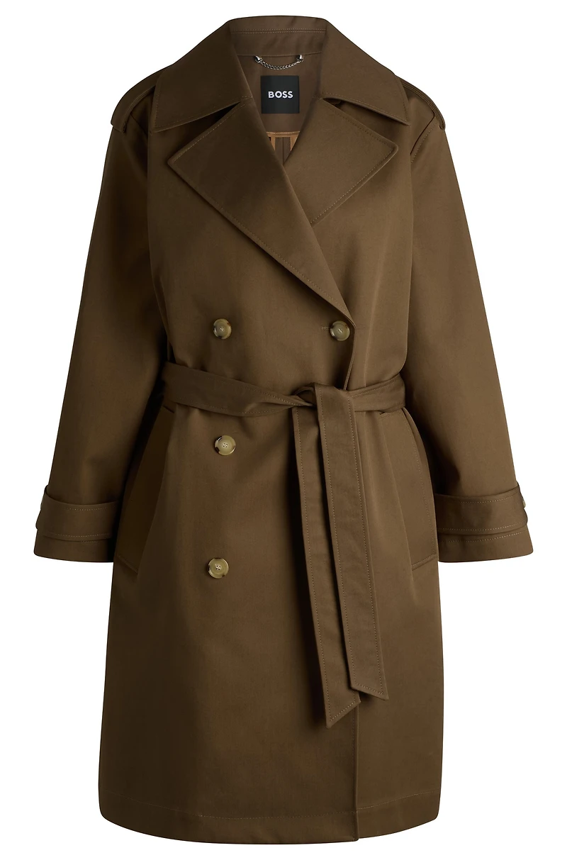Double-breasted coat water-repellent cotton