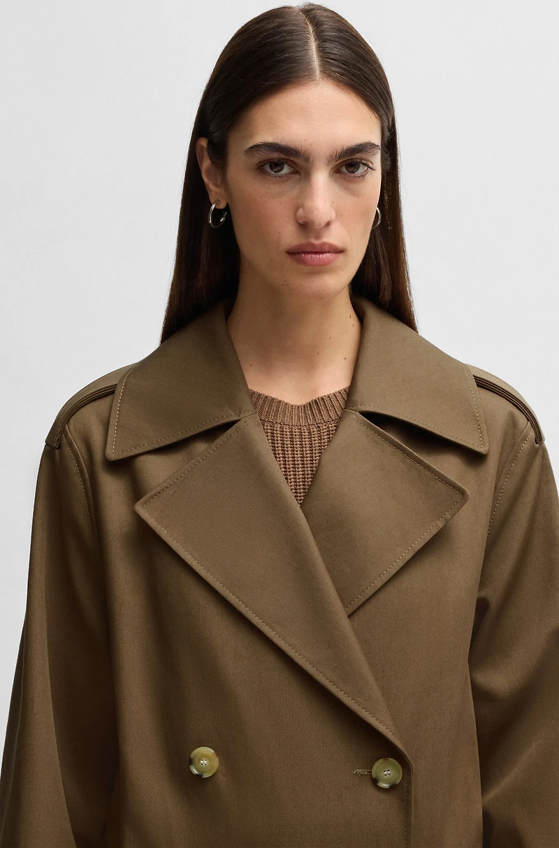 Double-breasted coat water-repellent cotton