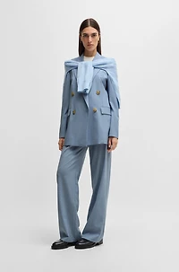 Regular-fit suit jacket checked wool