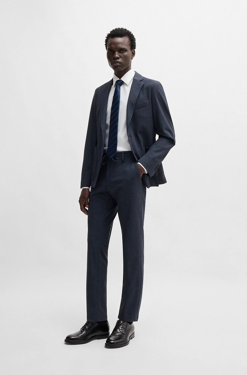 Slim-fit trousers micro-patterned performance-stretch fabric