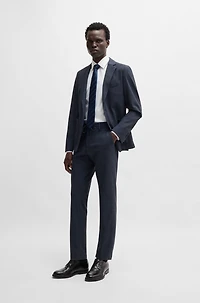 Slim-fit trousers micro-patterned performance-stretch fabric