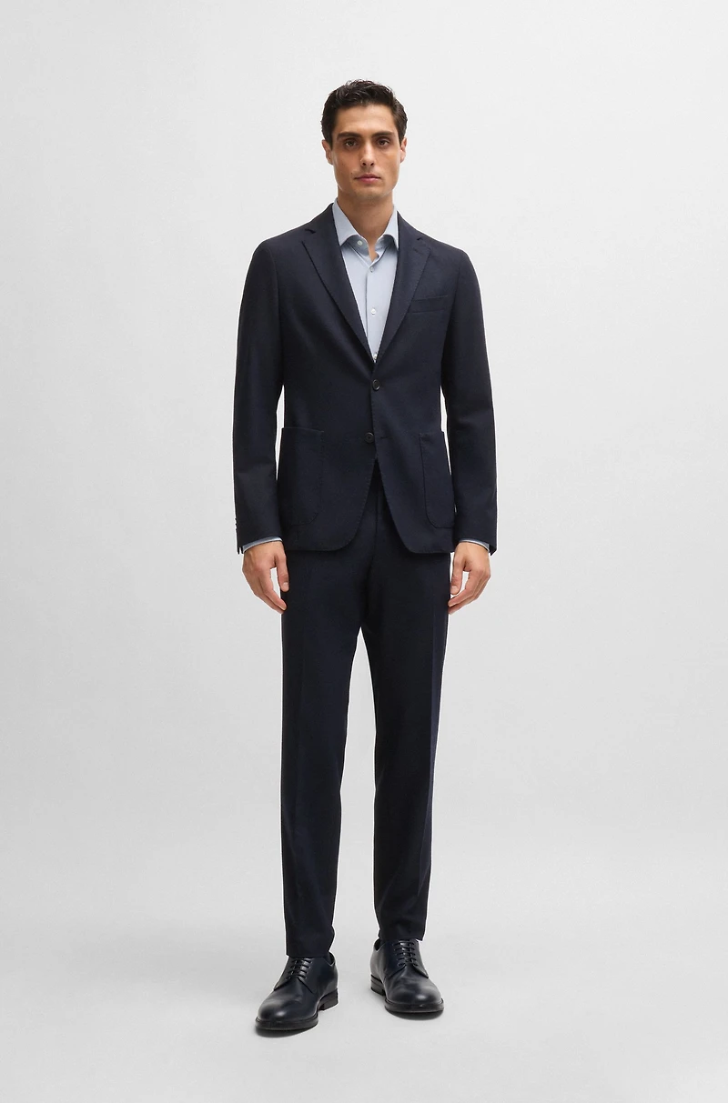 Slim-fit trousers stretch flannel