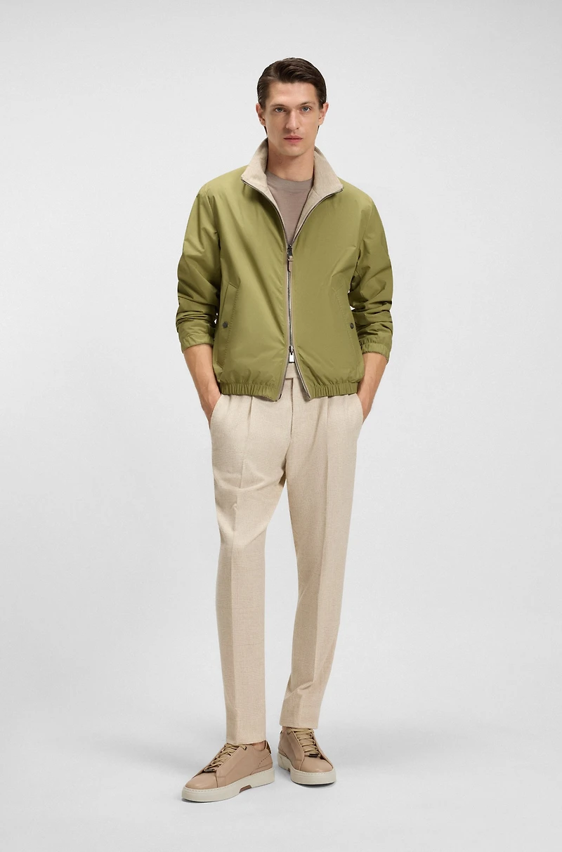 Reversible zip-up jacket peached fabric