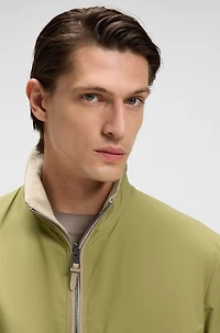 Reversible zip-up jacket peached fabric