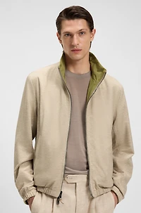 Reversible zip-up jacket peached fabric