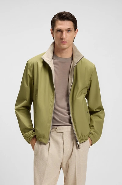 Reversible zip-up jacket peached fabric