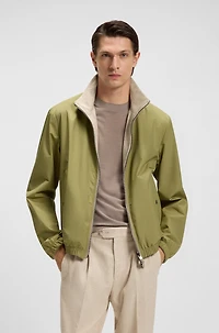 Reversible zip-up jacket peached fabric