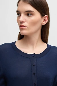 Henley-neck sweater Merino wool