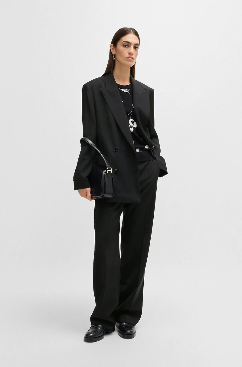 Oversize-fit double-breasted blazer virgin wool