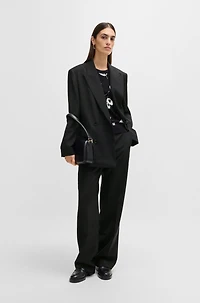Oversize-fit double-breasted blazer virgin wool