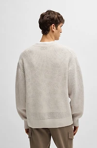 Relaxed-fit sweater structured wool and cashmere