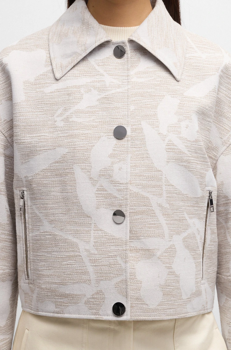 Relaxed-fit blazer with floral structure