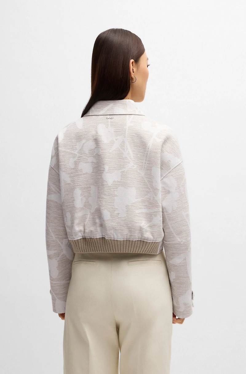 Relaxed-fit blazer with floral structure