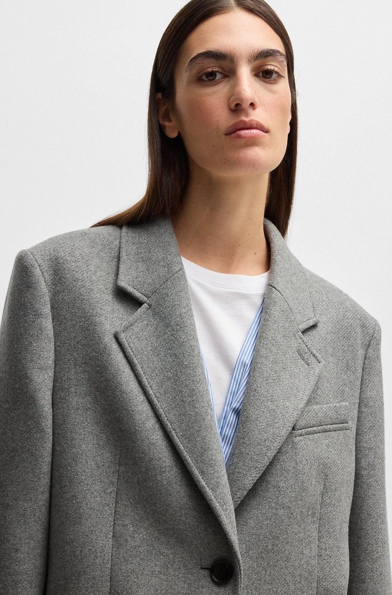 Oversize-fit blazer melange wool