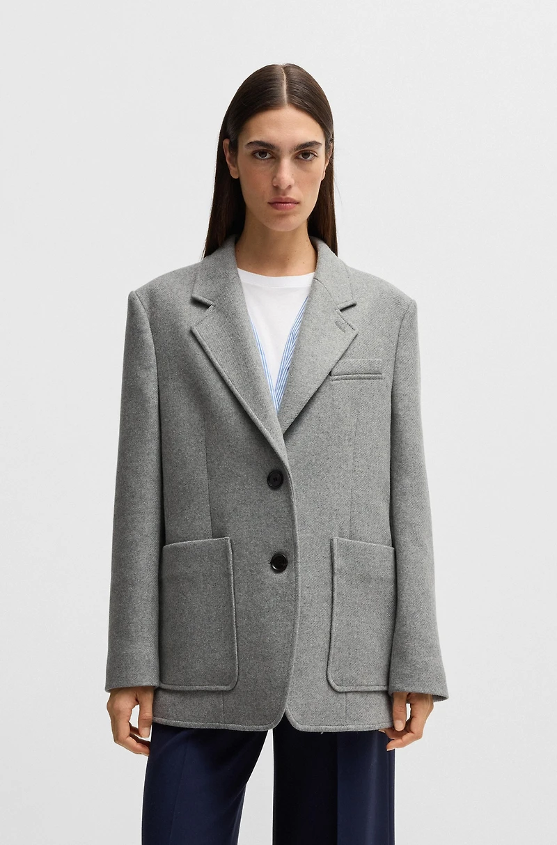 Oversize-fit blazer melange wool