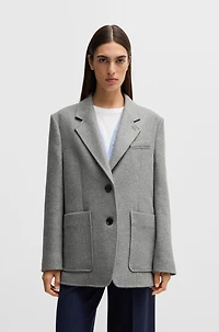 Oversize-fit blazer melange wool