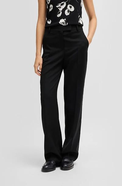 Straight-leg trousers wool