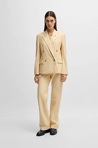 Regular-fit double-breasted blazer faux leather