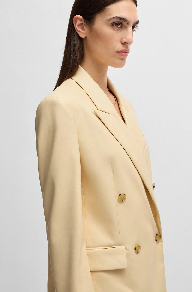 Regular-fit double-breasted blazer faux leather