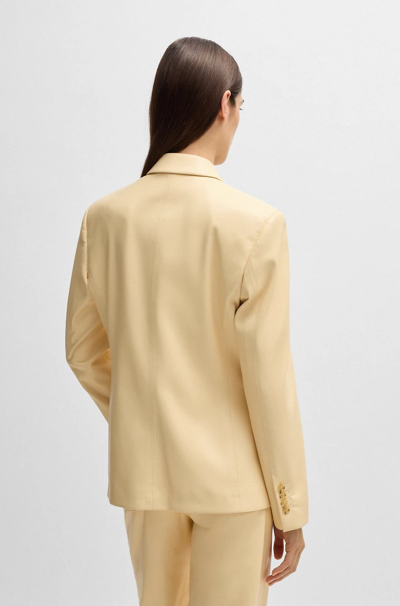 Regular-fit double-breasted blazer faux leather