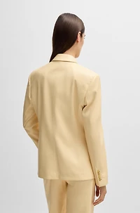 Regular-fit double-breasted blazer faux leather