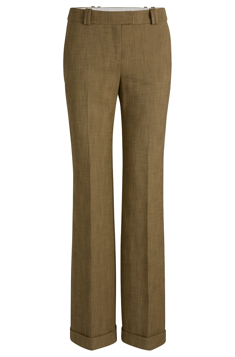 Regular-fit trousers herringbone stretch fabric