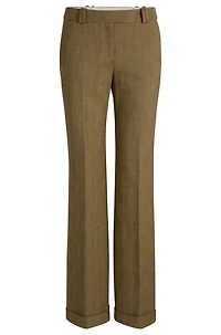 Regular-fit trousers herringbone stretch fabric