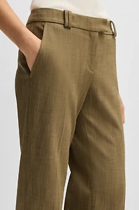 Regular-fit trousers herringbone stretch fabric