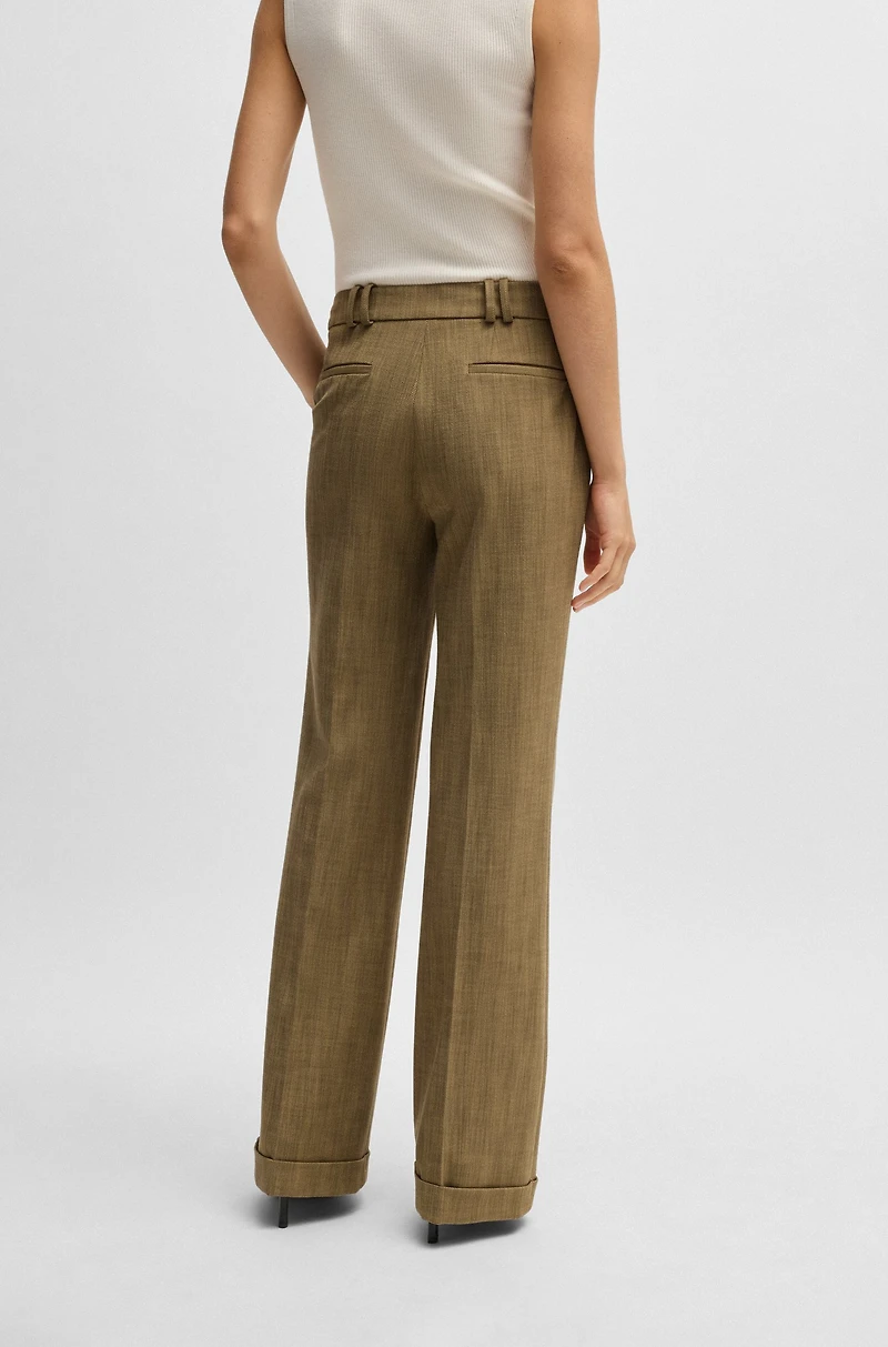 Regular-fit trousers herringbone stretch fabric