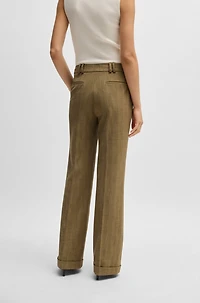 Regular-fit trousers herringbone stretch fabric