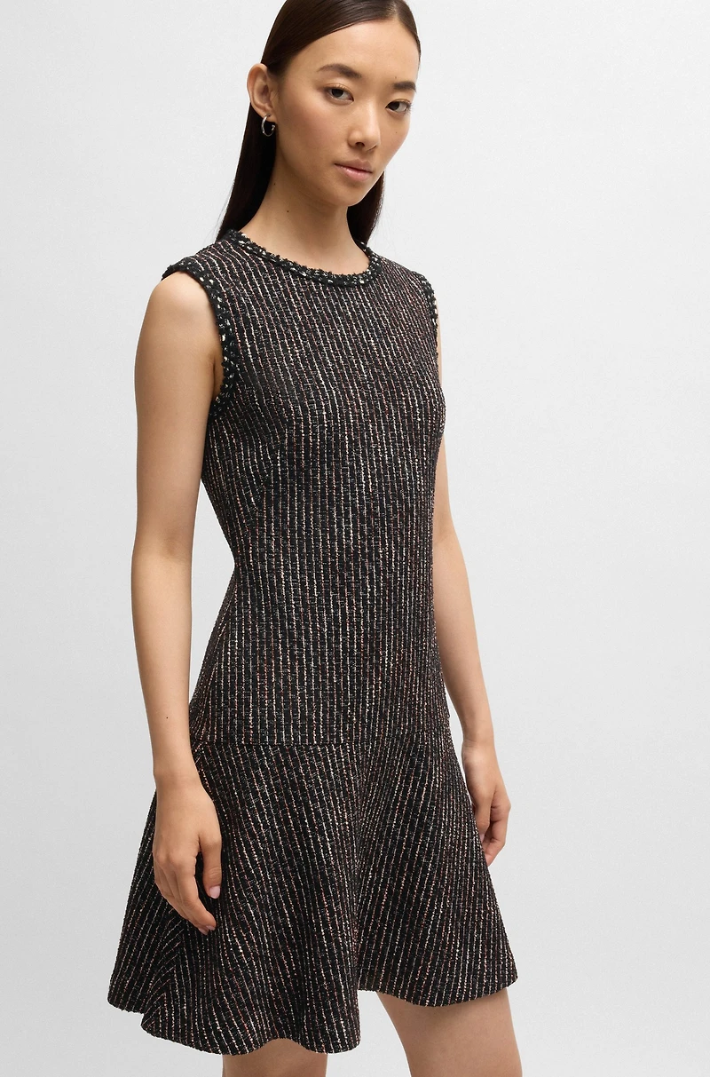 Tape-trim dress jersey bouclé