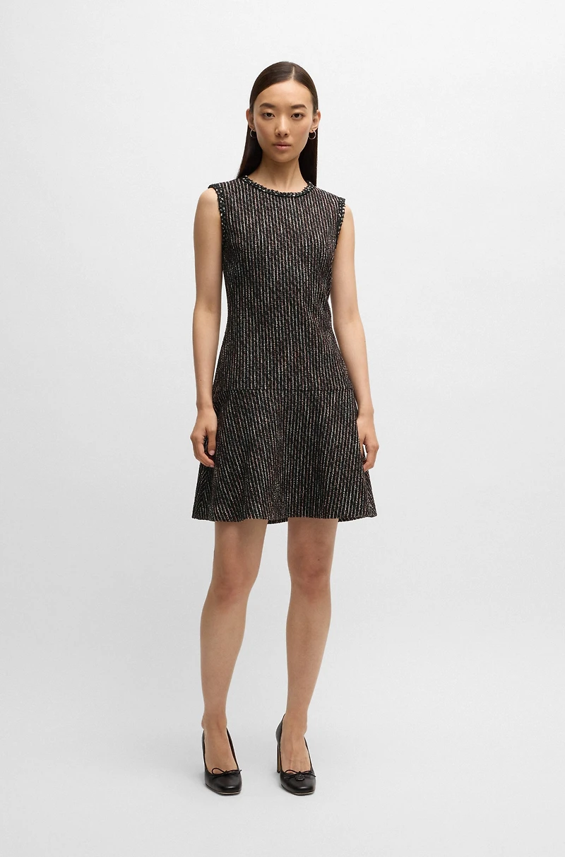 Tape-trim dress jersey bouclé