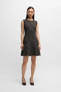 Tape-trim dress jersey bouclé
