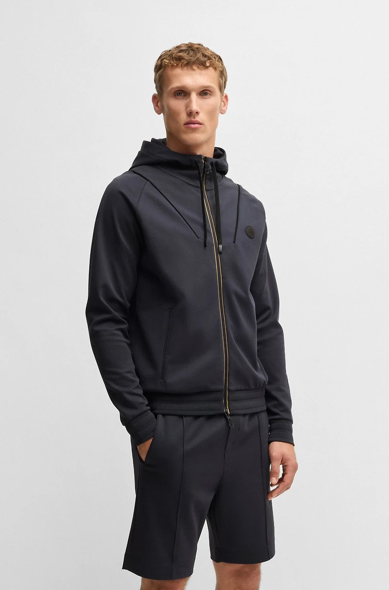 Zip-up hoodie with Double B monogram