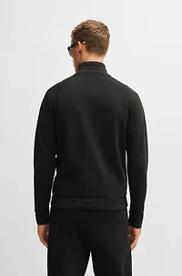 Cotton zip-neck sweatshirt with Double B monogram