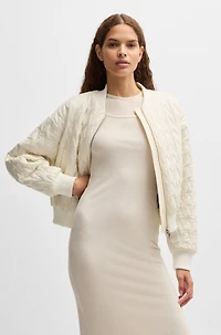 Water-repellent bomber jacket with patterned quilting