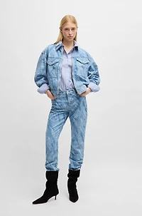 Relaxed-fit blouse striped poplin