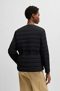 Water-repellent padded jacket with drawcord waist