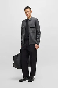 Zip-up regular-fit cardigan wool