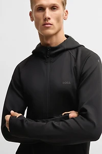 Active stretch zip-up hoodie with moisture management