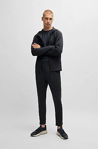 Reflective-branding hoodie with zip front