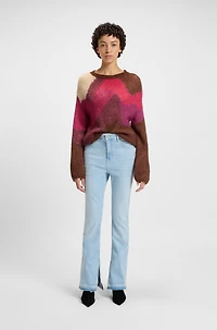 Knitted sweater with landscape-inspired pattern