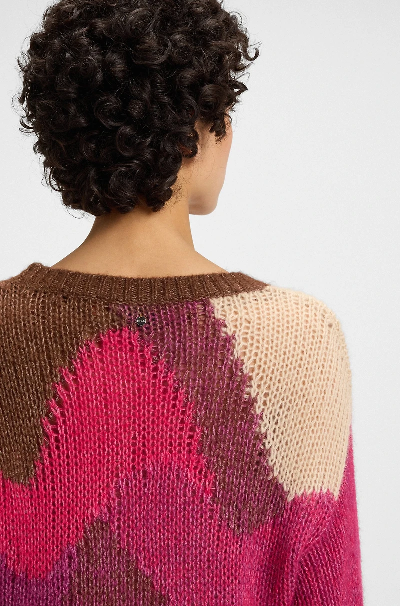 Knitted sweater with landscape-inspired pattern