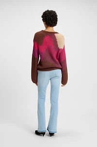 Knitted sweater with landscape-inspired pattern