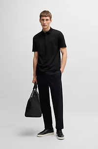 Mercerized-cotton polo shirt with mixed stripes