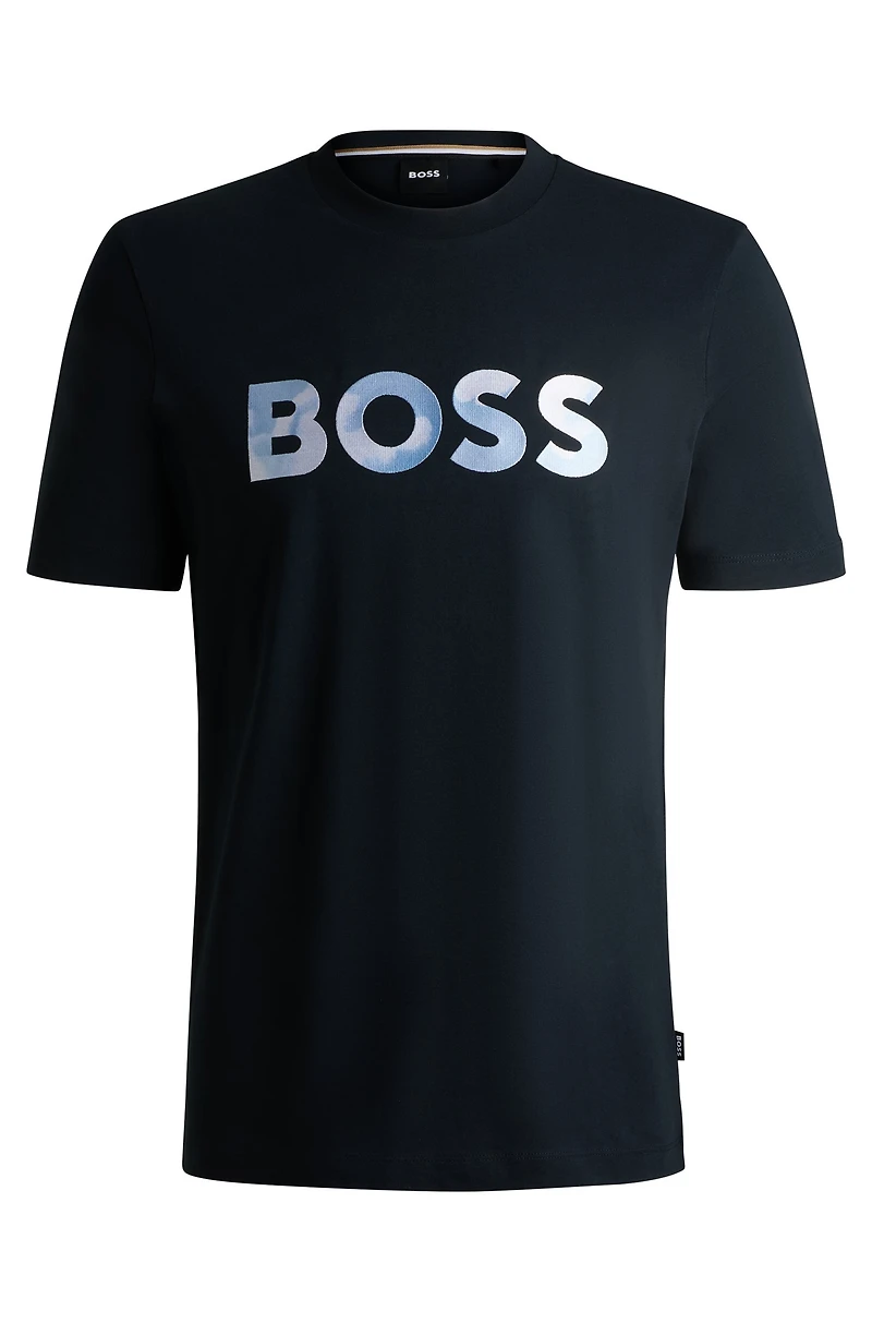 Cotton-jersey regular-fit T-shirt with script logo