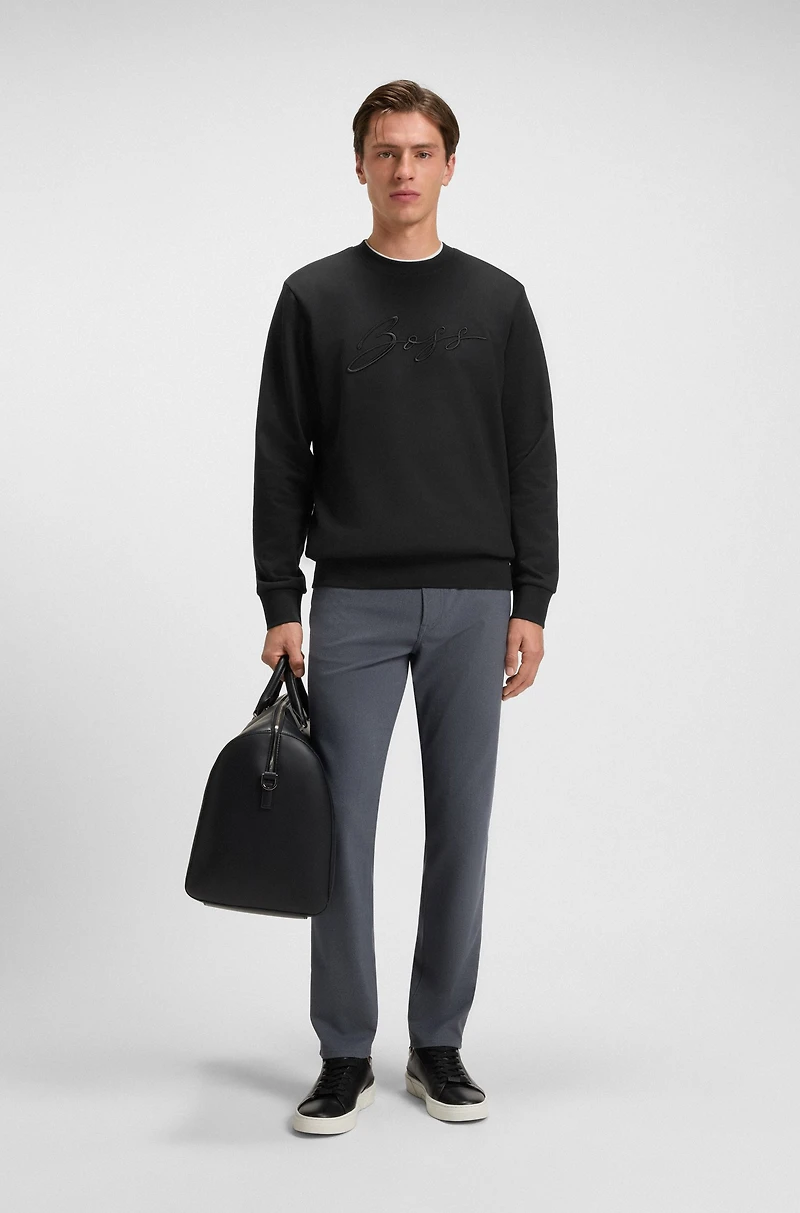 Cotton-terry relaxed-fit sweatshirt with script logo