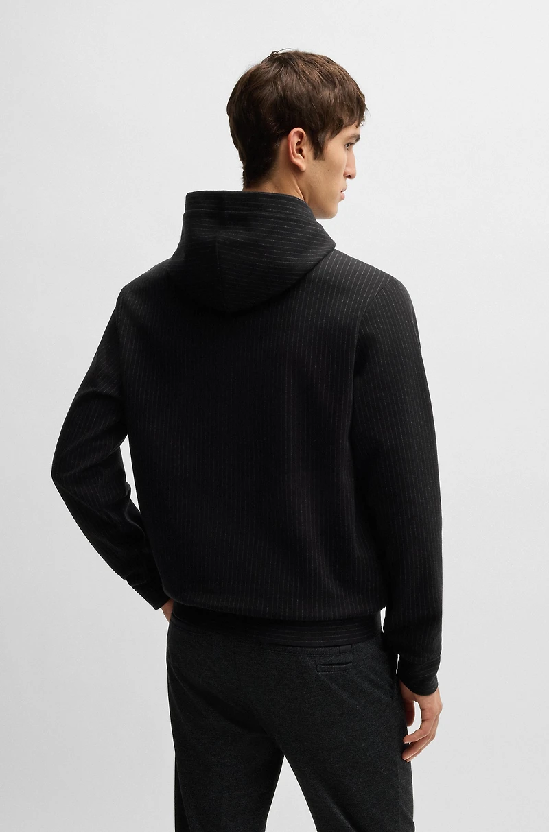 Regular-fit hoodie a pinstripe cotton