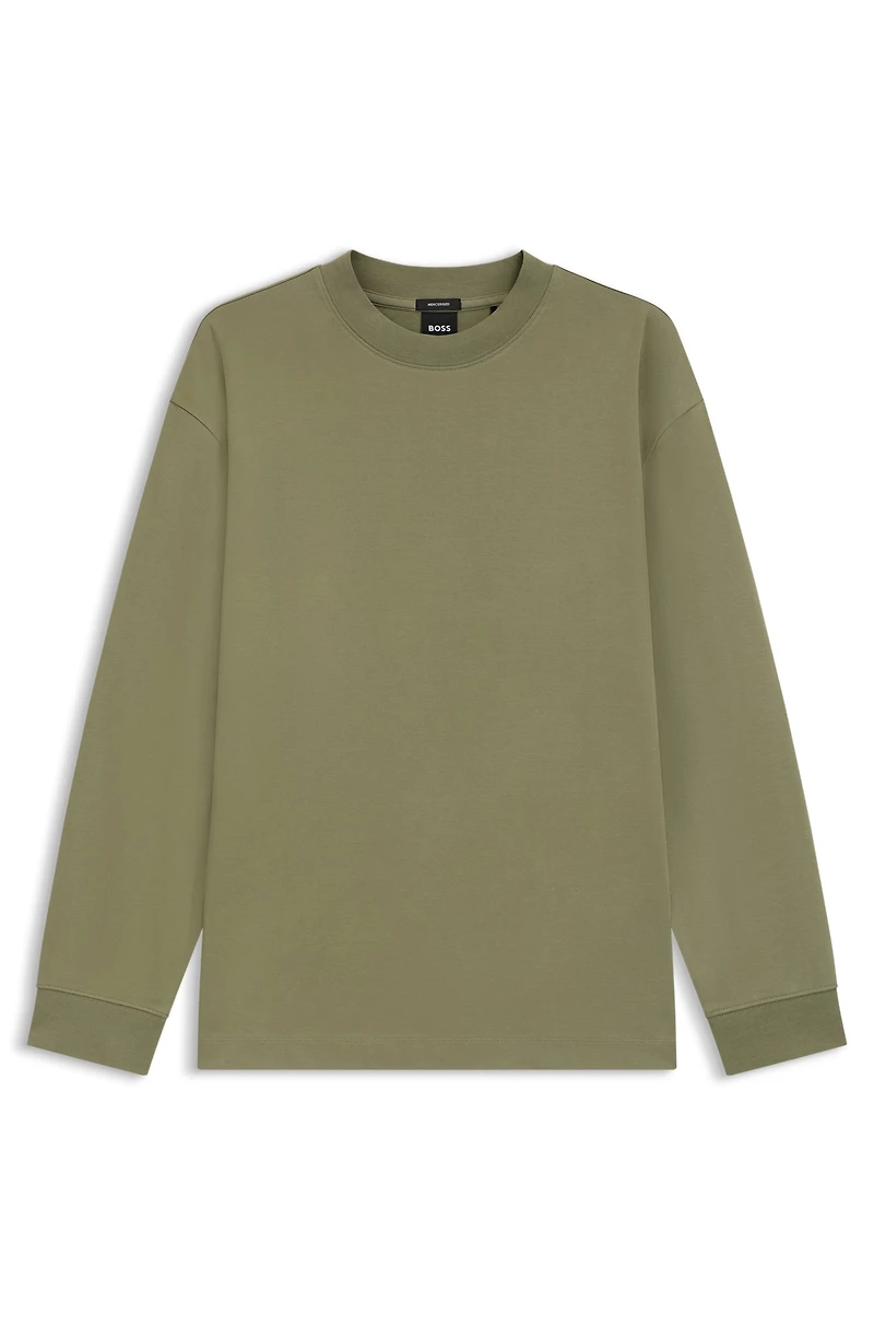 Relaxed-fit long-sleeved T-shirt mercerized cotton